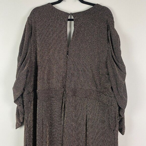 Torrid Glitter Knit Sweetheart Neck Jumpsuit Plus Sz 26 Gold Black Womens Party - Picture 7 of 15